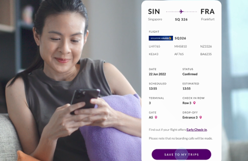 Save flight on iChangi app