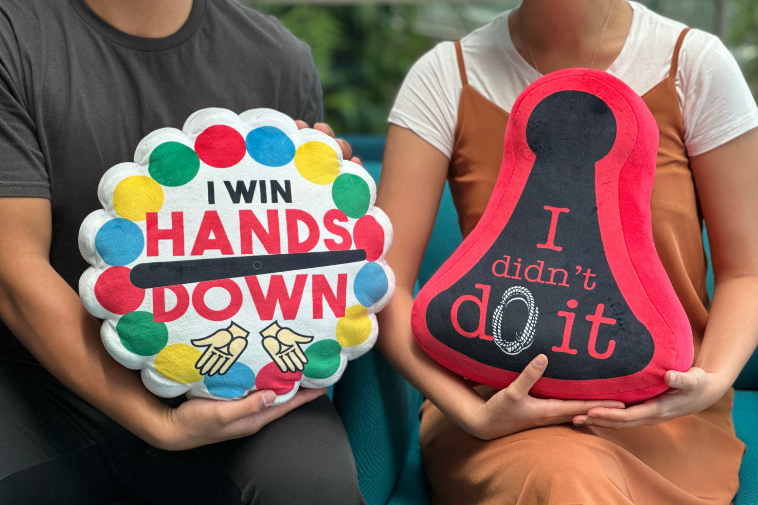 twister and cluedo gaming cushions
