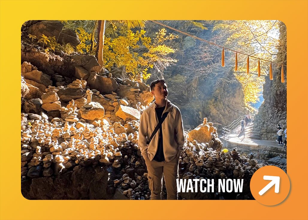 Creator posing against nature