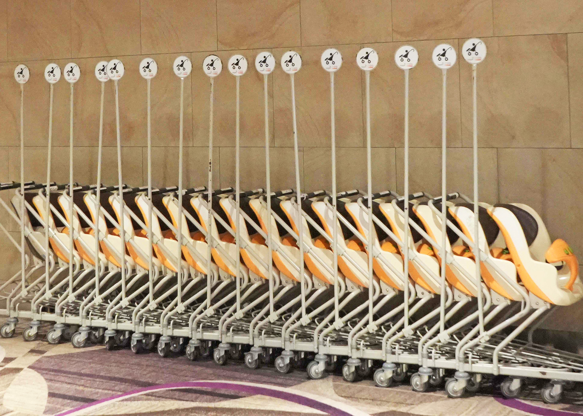 Strollers in Changi Airport