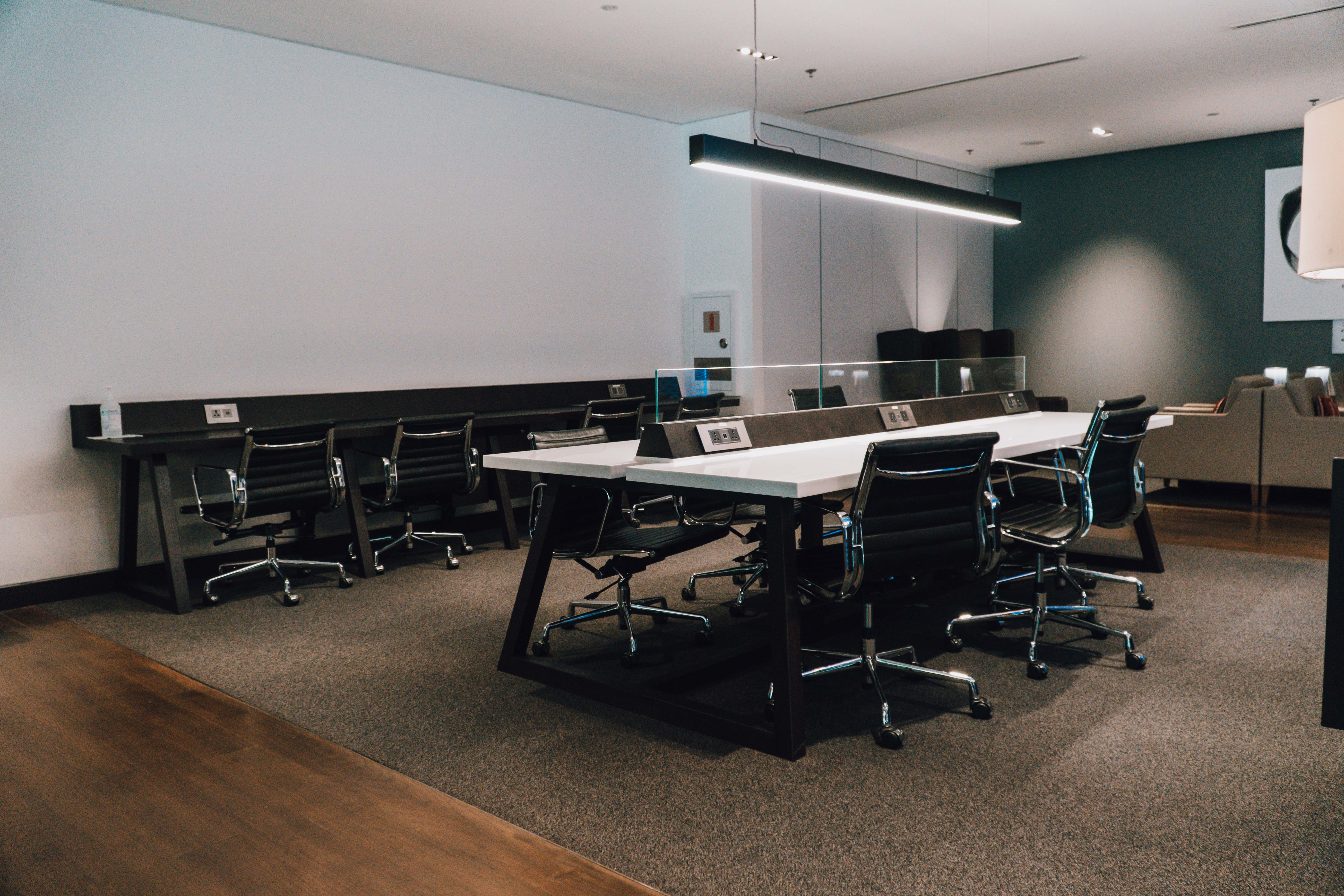 British Airways Lounge work desks