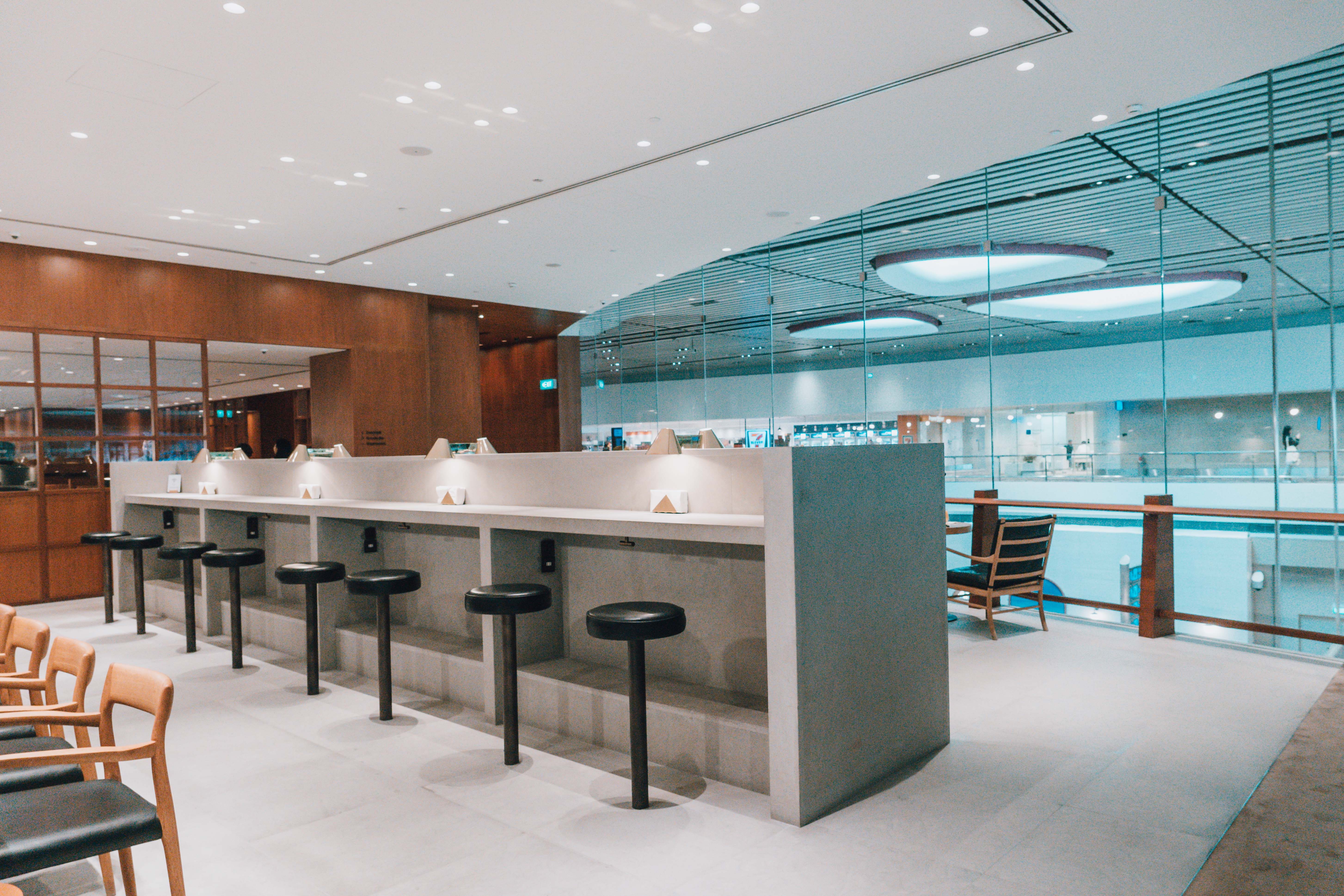 Cathay Pacific Lounge high seats