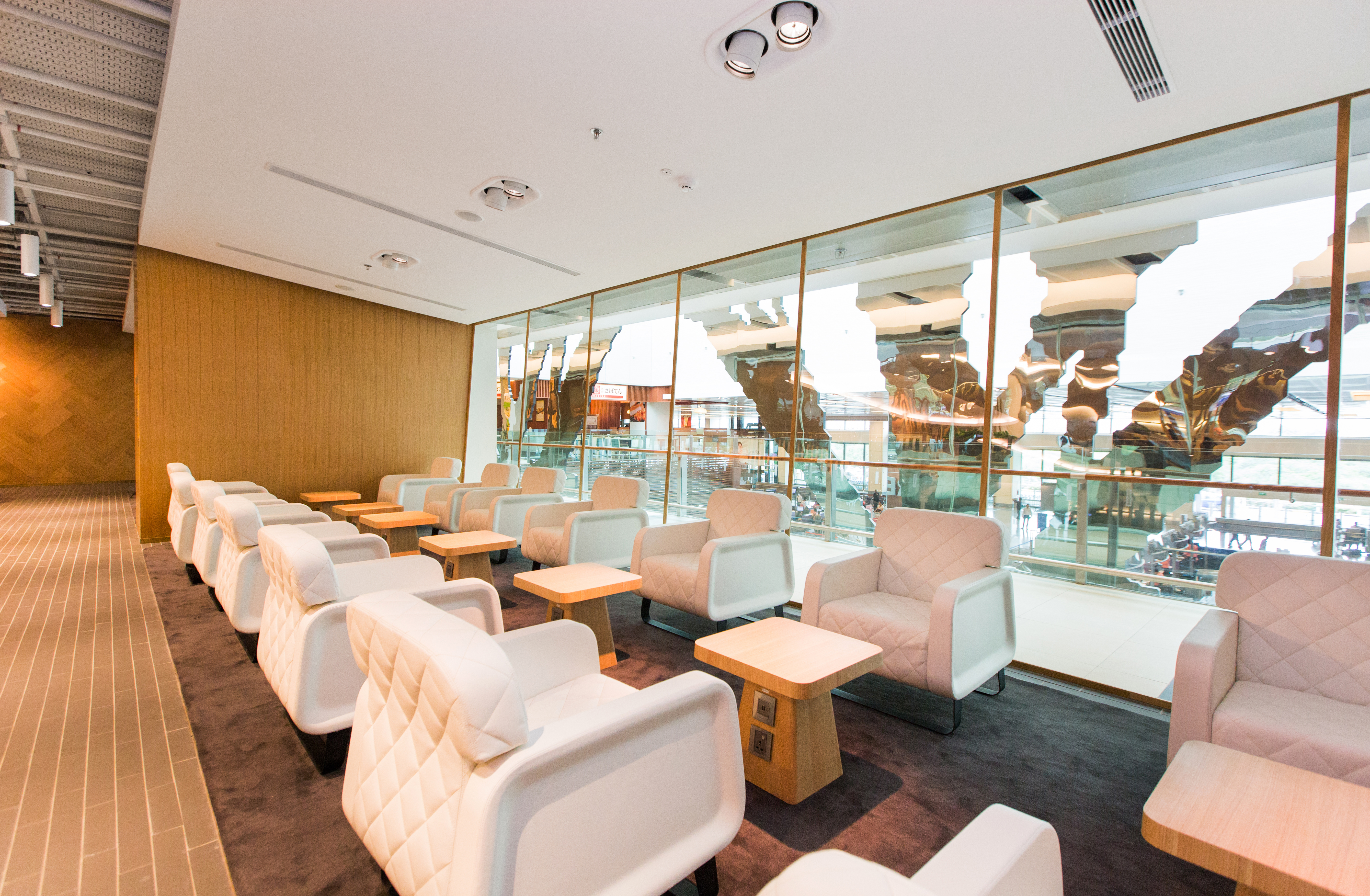 Qantas Business Lounge sofa area