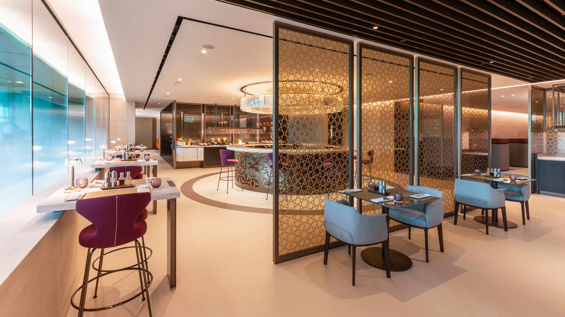 Qatar Airways Lounge interior shot