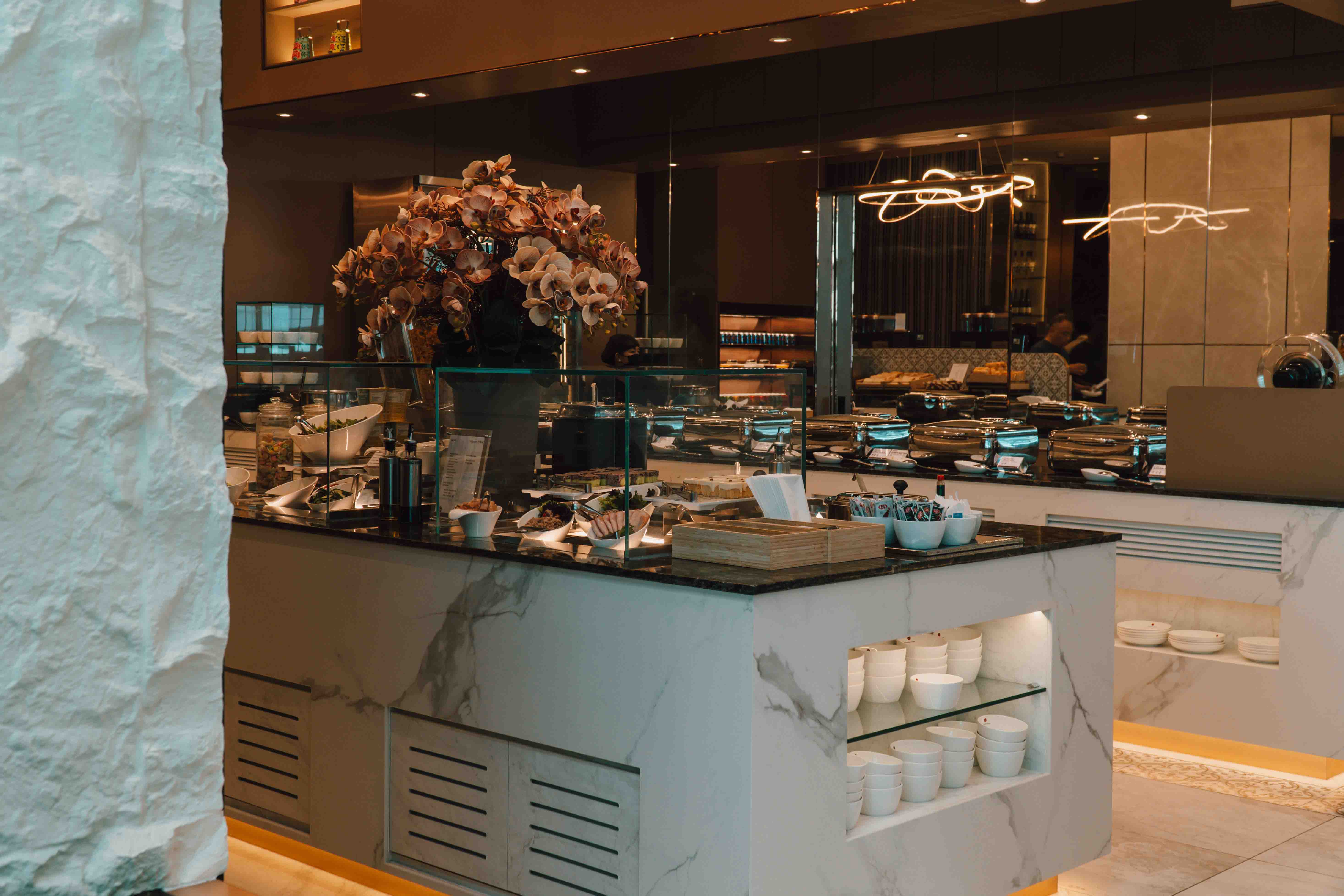 SATS Premier lounge buffet spread 