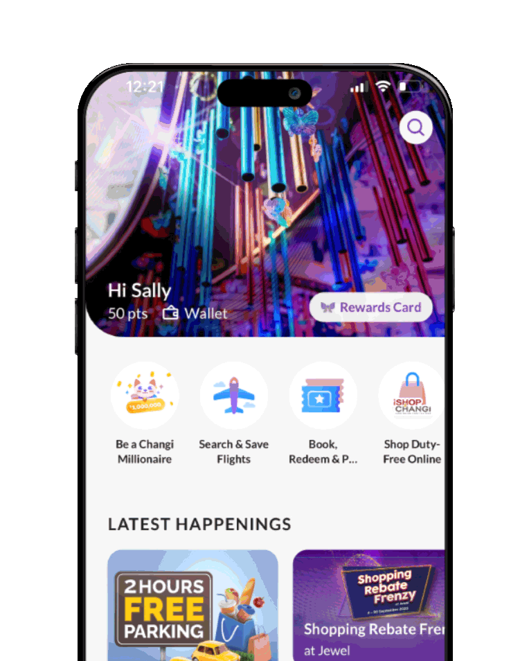 Select 'Pay' on Changi App