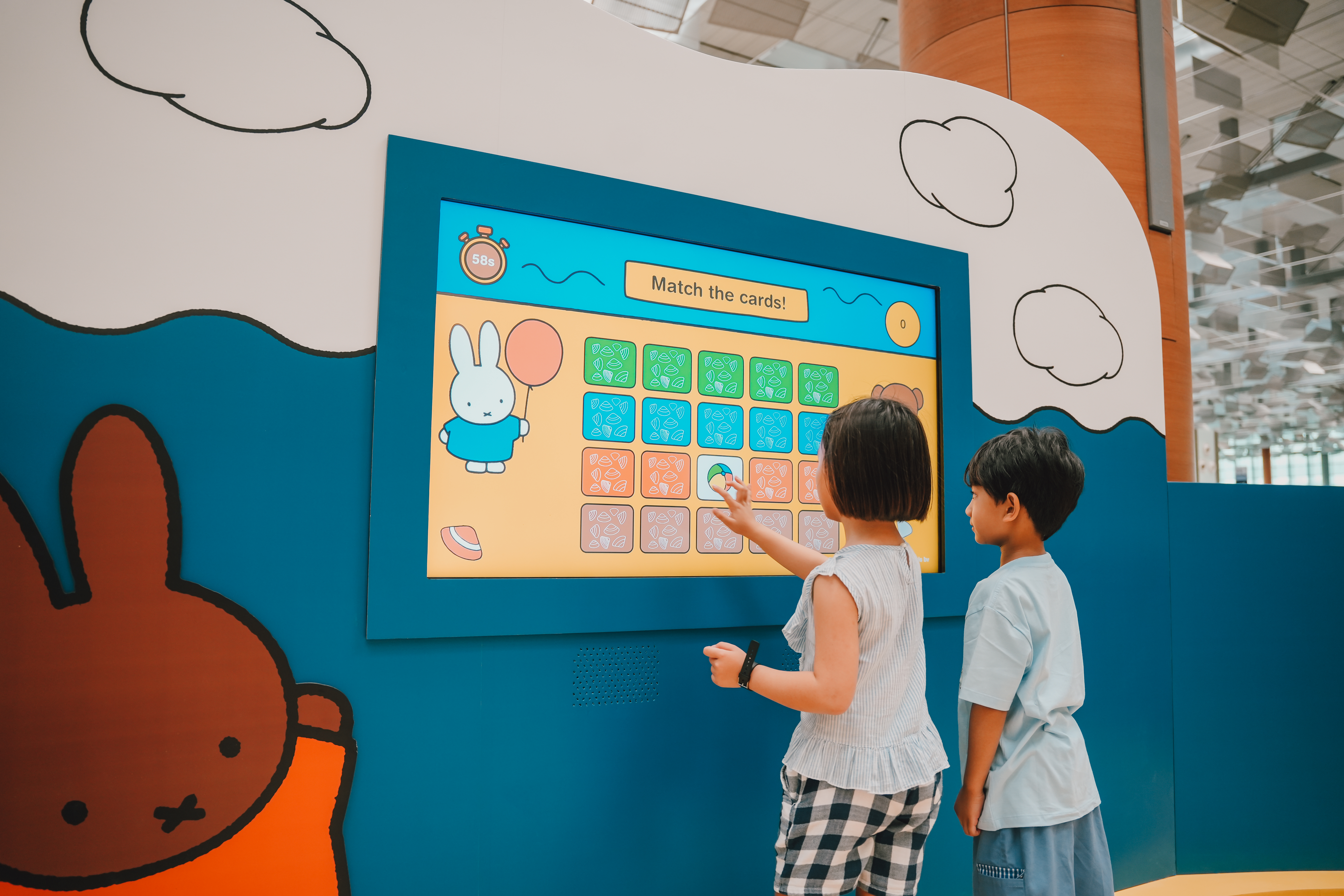 Cinnamoroll decor at a check-in row in Changi Airport Terminal 3  