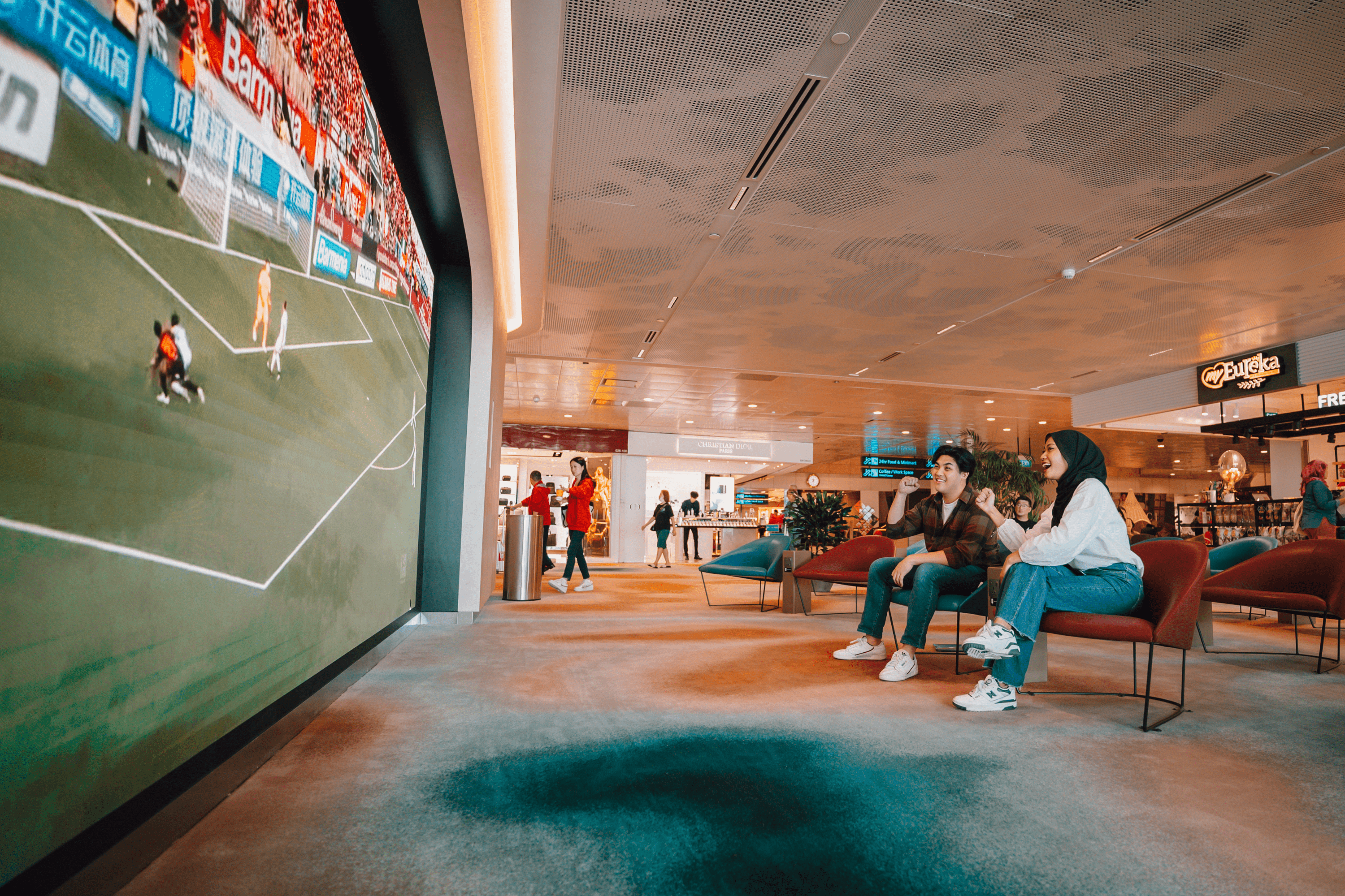 TV Lounge at Terminal 2 Transit near iShopChangi Collection Centre