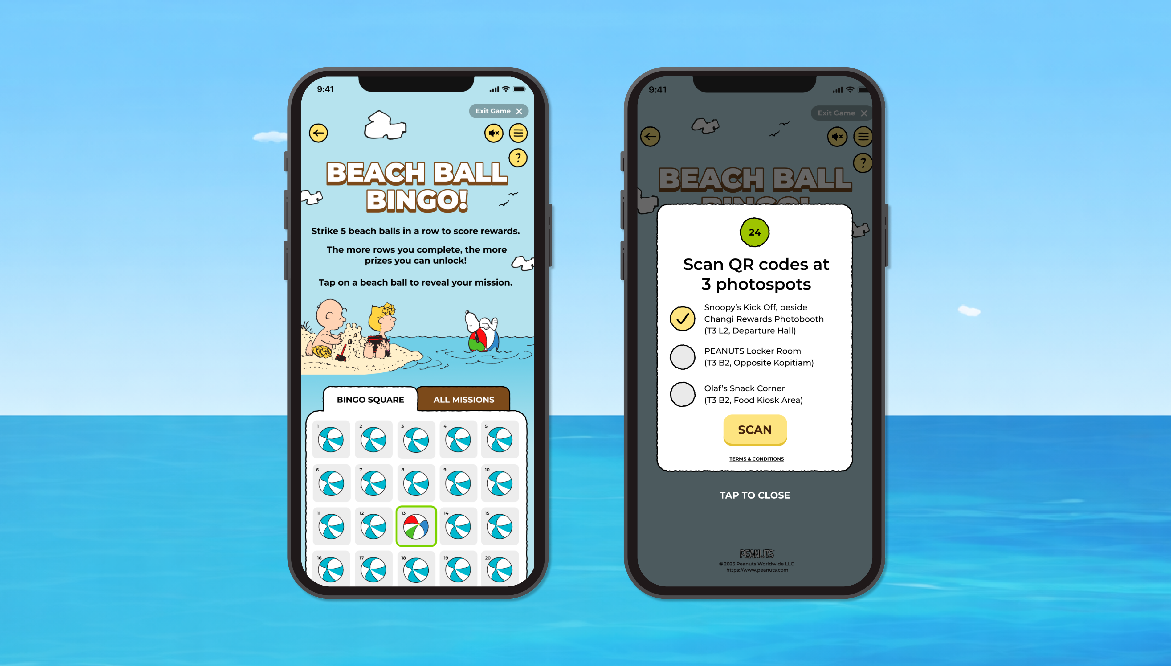 Complete missions in Beach Ball Bingo
