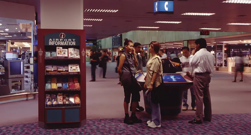 Indoor taxi queues at Paya Lebar Airport