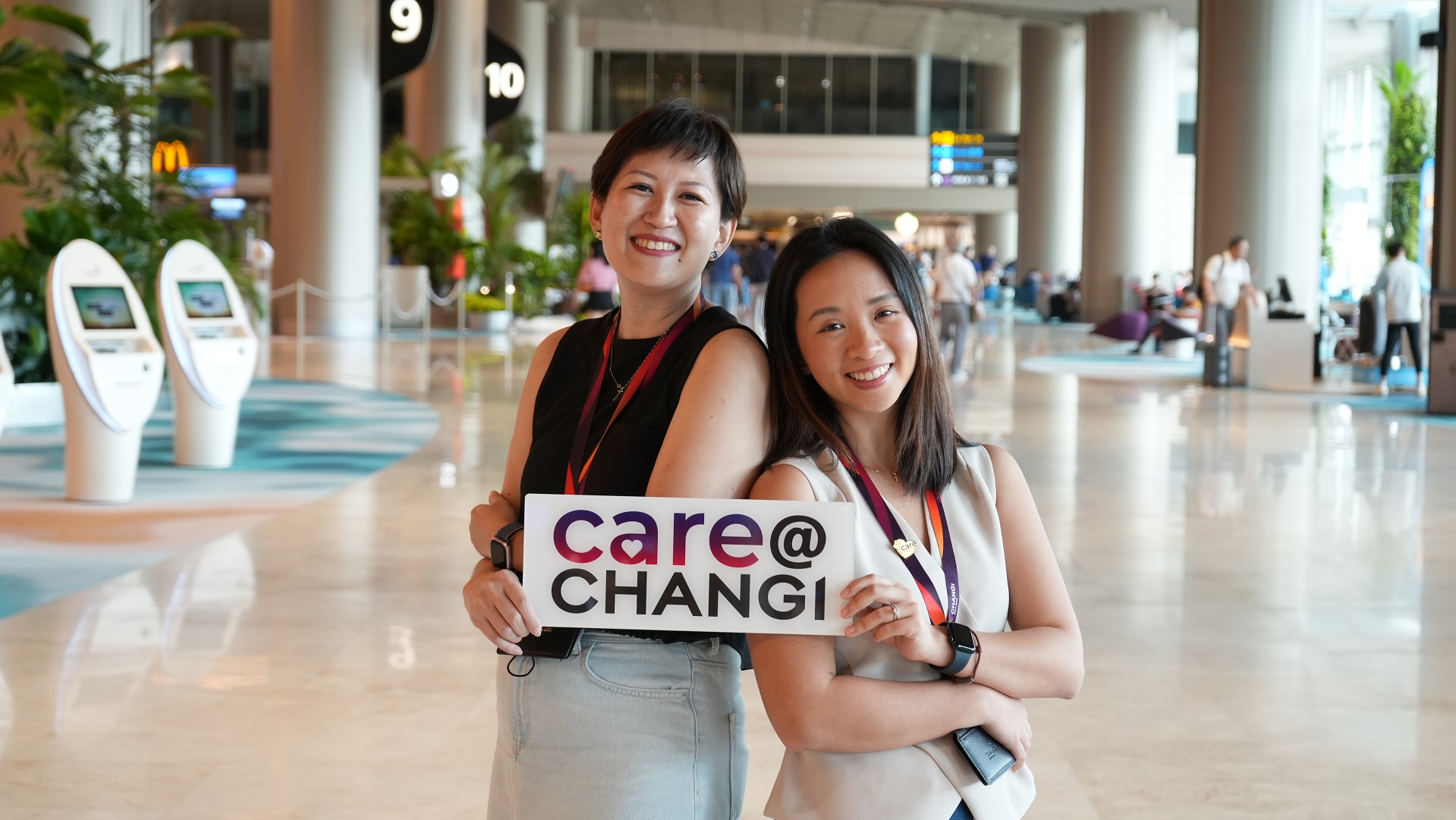 Wenya (left) and Joanne (right) champions the Care@Changi programme.